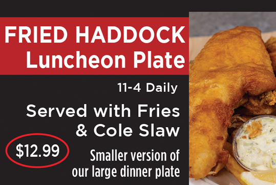 FRIED HADDOCK LUNCHEON PLATE